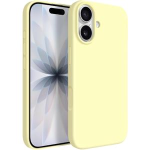 Newseego for iPhone 17 Case with Camera Control Button, Solid Color Liquid Silicone Case for Women Girls Men Anti-Scratch Lining Shockproof Drop Protective Cover for iPhone 17-Yellow