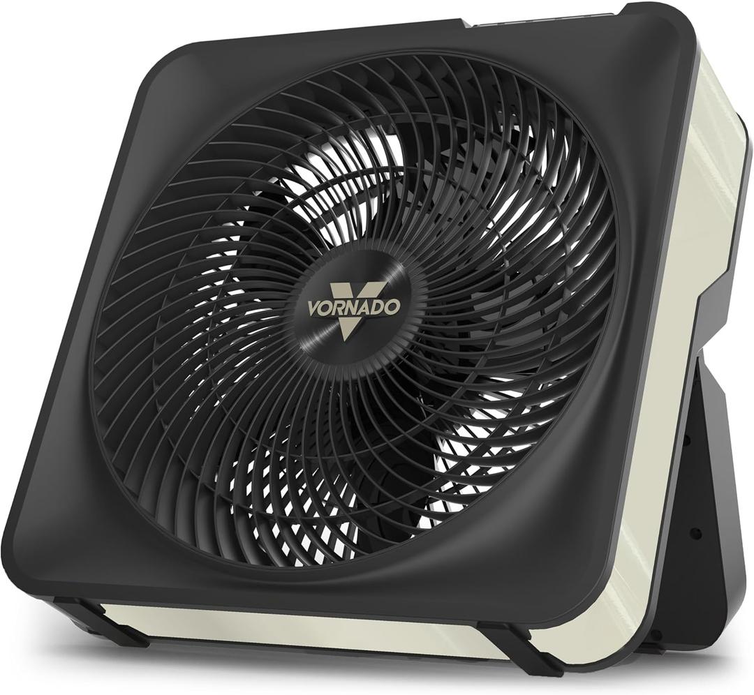 Vornado Model 80X High Velocity Box Fan with Kick Stand, Digital Display, Removable Grille, Variable Speed Control, 1-12 Hour Timer, Powerful Floor Fan for Bedroom, Targeted Cooling Fan, Cool Gray