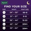 Depend Night Defense Adult Diapers, Incontinence & Postpartum Bladder Leak Underwear for Women, Disposable, Overnight, Large, Blush, 22 Count