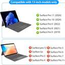 for Microsoft Surface Pro 11/10/9/8/X Keyboard, Bluetooth Wireless Magnetic Keyboard with Palm Rejection Touchpad, Rechargeable Battery, 7-Color Backlit, Pen Holder for Surface Pro 13inch