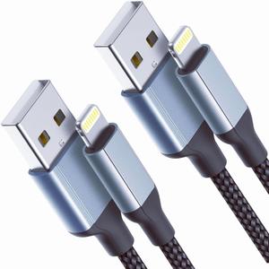 2 FT iPhone Charging Cable, 2 Pack [MFi Certified] USB to Lightning Cable 2ft for Car Fast Charging Braided Short iPhone Cord Compatible with Apple iPhone 14/13/12/11Pro/X/XR/8/7/6s/Plus/SE/iPad (Black)