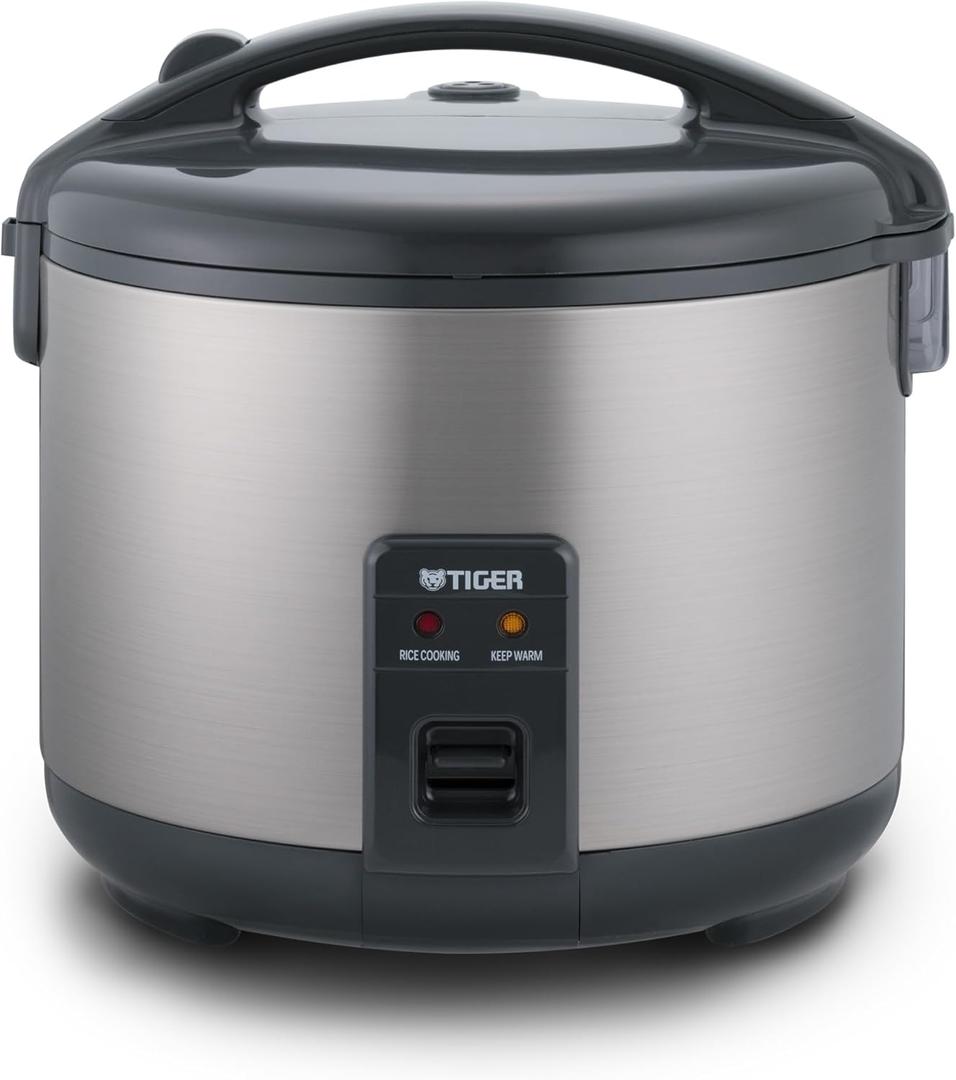 Tiger JNP-S18U-US 10 Cup Capacity White Rice Cooker with Non-Stick Inner Pot, Retractable Power Cord, and Keep Warm up to 12 hours (Urban Satin)