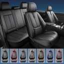 FQFZYMX Fit Frontier Car Seat Covers for Nissan Frontier 2009-2027 Full Set | Upgraded Premium Waterproof Breathable Leather, Full Coverage, Airbag Compatible, All‑Weather Seat Protector, Black