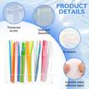 Straw Holder for Cabinet Door,9.6'' Large Acrylic Straws Organizer Storage Dispenser,Kitchen Accessories Container,with 8pcs Double-sided Tape,10 Sheet Note Paper,1pc Brush(Clear)