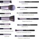 B&R MALL Makeup Brush Set with LED Mirror – Supper soft Brushes for Flawless Foundation, Concealer, Eyeshadow & More | Lightweight, Versatile, Perfect for On-the-Go Touch-Ups (Purple Black)