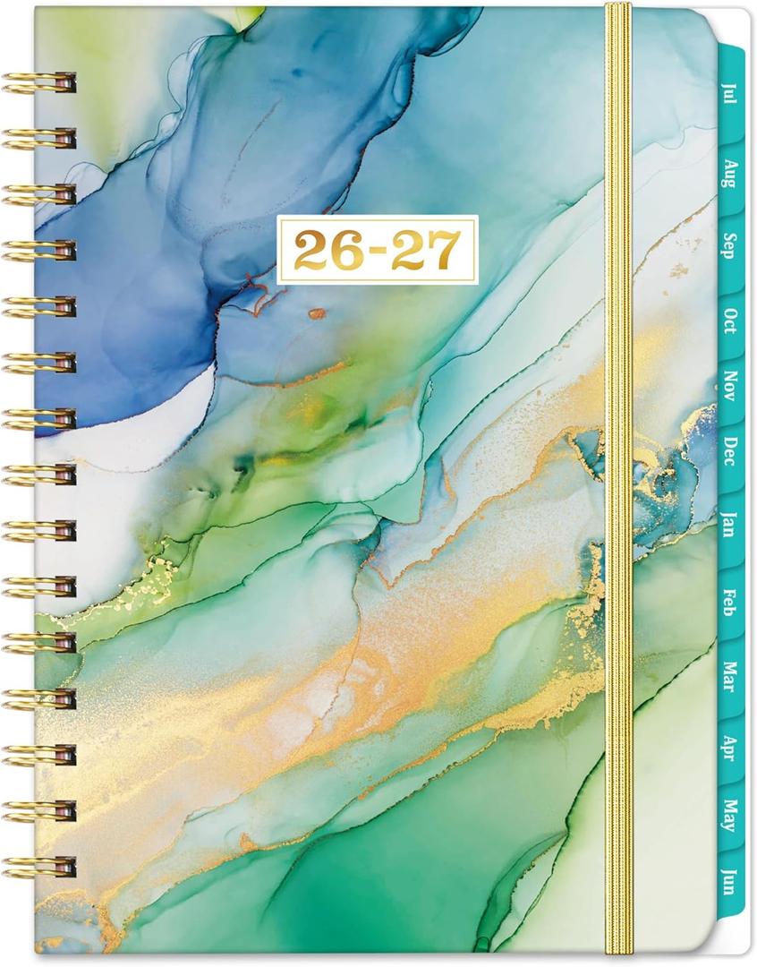 Planner 2026-2027 - Academic Planner 2026-2027, Jul. 2026 - Jun. 2027, 26-27 Weekly and Monthly with Tabs, 6.3" x 8.4", Tabs, Hardcover, Back Pocket (black)
