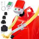 Fuel Transfer Pump with Auto-Stop,3.4GPM, USB & AA Battery Powered,30s Alert Beep,51"Hose Portable Fuel Pump with 4 Tank Adapter,Portable Liquid Pump with Nozzle for Gasoline,Diesel,Oil
