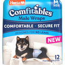 Hartz Comfitables Disposable Male Dog Wraps with Stretchy Waistband, Medium 12 Count
