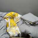 Anibedding 7 Pieces Yellow Floral Comforter Set Queen Size, Reversible Bed in a Bag with Sheets Set All Season, Soft Microfiber Flower Pattern Complete Duvet Bedding Set (Queen, 90"x90")