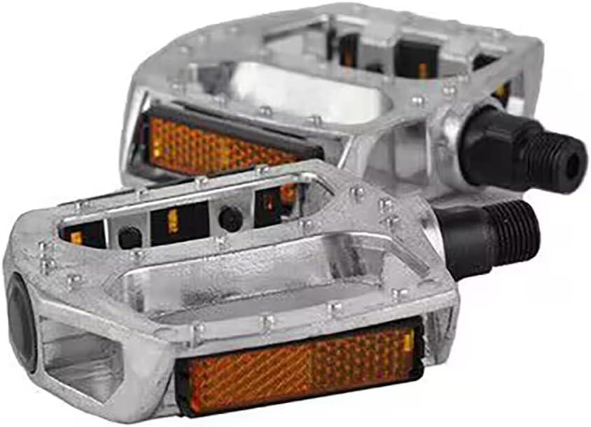 BlueSunshine Bicycle Alloy Pedal Set 9/ 16" for Mountain Bike Aluminium Bearing Alloy Platform Pedals for BMX MTB Road Bicycle. Lightweight but Strong and Durable Alloy flat platform pedals (Silver)