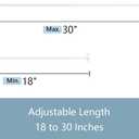 TYRON 2 Pack Screwed Sash Curtain Rod Adjustable 18-30 Inch, 3/8 In. Diameter, French Door Curtain Rods (White)