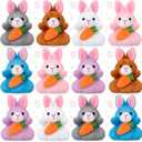 Blueweenly 12 Pcs Easter Bunny Bulk Stuffed Animals Bunny Mini Plush Easter Rabbit Plushies Dolls Small Rabbit Keychains for Spring Basket Filler Party Favors Gift Prizes Goodie Bag