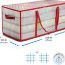 ZOBER Christmas Ornament Storage Box - Stores 128 Ornaments W/ 2 Sided Zipper - Flexible Plastic Christmas Ornament Storage Containers - 3 Inch Cube Compartments - Red