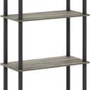 Furinno (99557GYW/BK) Turn-N-Tube 4-Tier Multipurpose Shelf Display Rack - French Oak Grey/Black
