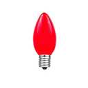 Novelty Lights Ceramic Christmas Replacement Bulbs - Outdoor Individual Bulbs for Events, Holiday Parties, Patios, and More - C7/E12 Candelabra Base, 5 Watt Lights (Red, 25 Pack)