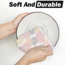 2 x Artoid Mode Pink Dahlia Floral Kitchen Dish Cloths, 12x12 Inch Quick Dry Microfiber Dishcloths for Kitchen Premium Dish Rags Set of 2