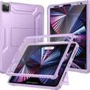 Soke Case for iPad Pro 11 Inch 2022/2021/2020/2018/iPad Air 5th/4th Generation,Built-in Screen Protector - Support 2nd Apple Pencil Charging - Heavy Duty Rugged Protective Kickstand Case - Violet