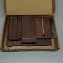 TESLYAR Wood Phone Docking Station for Men - Desk or Nightstand Organizer - Birthday Gifts for Husband, Dad - Anniversary Idea from Wife - Key Holder, Stand Wallet, Watch & Essentials (Bourbon Brown)