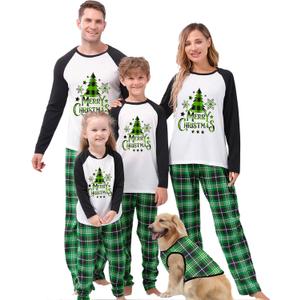 CIYCUIT Family Christmas Pjs Matching Sets Reindeer Christmas Pajamas for Family and Dog (Green, XL)