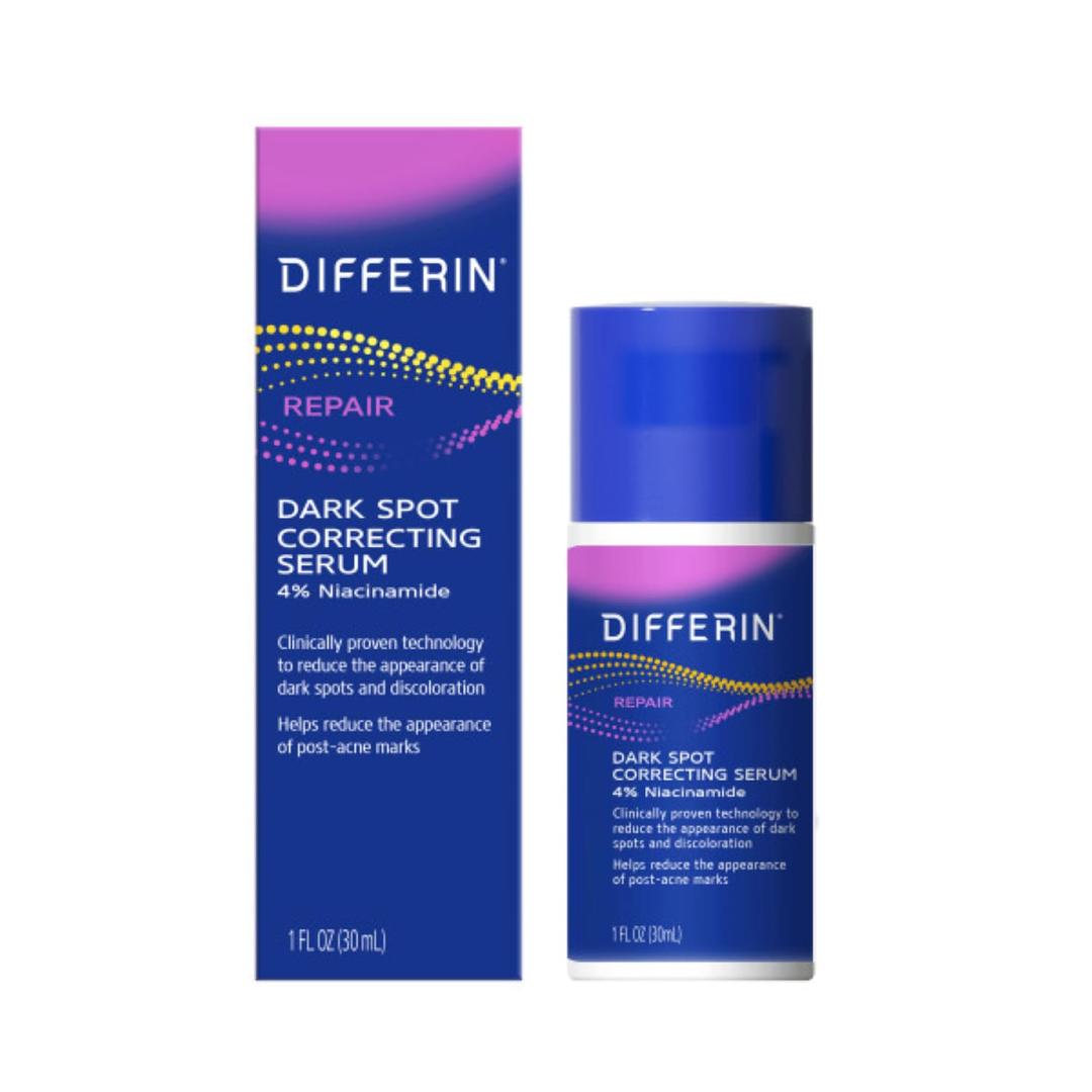 Differin Dark Spot Correcting Face Serum, Dark Spot Correcting Serum by the makers of Differin Gel, Gentle Skin Care for Acne Prone Sensitive Skin, 1 oz