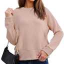 Women's Casual Crew Neck Sweatshirts Casual Loose Pullover Tops Long Sleeve Fall Shirts Fashion Clothes OneSize