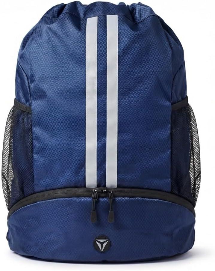 Thorza Drawstring Backpack, Water-Repellent, Shoe Compartment, Navy Blue, Large