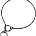 Mogoko Stainless Steel Dog Choke Chain Collar, Puppy Metal Snake Chain Slip Collar Pet Titan Training Walking Choker (Black;24.0"*5.0mm)