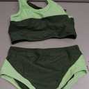 Kids4ever Girls Swimsuits Two Piece Color Block Teen Bathing Suits with Adjustable Straps Bikini Sets Size 13-14Y