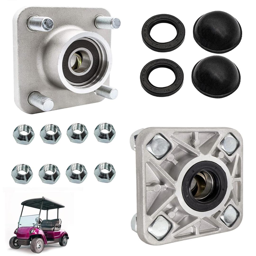 JAVIK 2 Pcs Front Wheel Hub Assembly with Bearings Compatible with Club Car DS & Precedent & Electric Golf Carts 2003-up OEM# 102357701 1023577-01 102353201