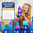 Blockaroo Magnetic Foam Building Blocks 50-Piece Set, Bath & Bathtub Toys for Toddlers, Sensory STEM Building Blocks for Kids Ages 3-5, One Size