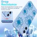 OOK Floral Case for iPhone 17 Case Cute Sunflower Floral Blooms Design Soft TPU Shockproof Protective for Women Girls Slim Phone Cover - Blue Flower