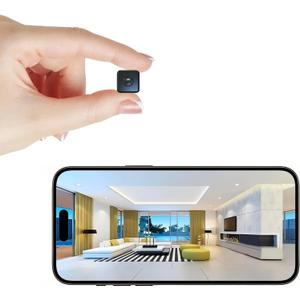 Mini Camera Home Wireless Security Cam Indoor HD Camera Small Smart WiFi House Portable Cameras Tiny House Nanny Body Cam Battery Life Powered with Motion Detection and Clear Night Vision Baby Monitor
