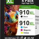 910XL 910 Ink Cartridge Replacement for HP 910XL Ink Cartridges Combo Pack | for HP910 HP910XL Ink 4-Pack Work with OfficeJet Pro 8010e 8015e 8020e 8025e 8028e 8035e 8015 8020 8030 8035 Printer