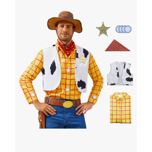 Woody Shirt Men's Plaid Button Down Long Sleeve Work Casual Shirt S