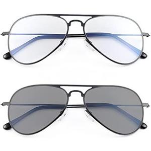 MIRYEA Photochromic Progressive Multifocus Reading Glasses Anti UV Sun Readers Blue Light Blocking Sunglasses for Men Women, Magnification Strength: 3.0 x