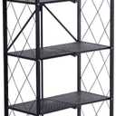 Storage Shelves, Closet Organizers and Storage 5-Shelf Foldable Metal Shelving Units 28" W x 14" D x 65" H for Garage Kitchen Bakers, Collapsible Organizer Rack, Heavy Duty on Wheels (5 SHELF)