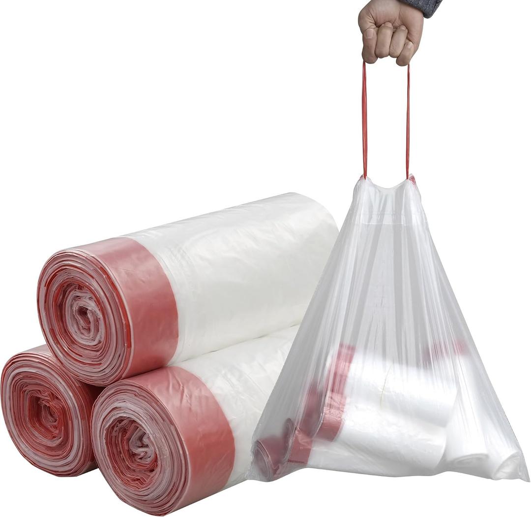 Pekky 10 Gallon Kitchen Trash Bags, Medium Drawstring Garbage Bags, 108 Counts