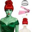 Wiggy Mermaid Unisex Silver Light Green Bald Wig Men, Short Wavy Old Man Wig Fluffy Crazy Funny Wigs + Cap for Movie Halloween Costume Party Cosplay