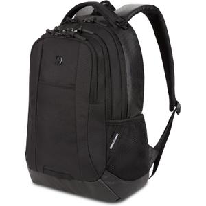 SWISSGEAR Cecil 18-Inch Laptop Backpack Fits 16-Inch Laptop, Travel Daypack with Organizer Pockets, Water Bottle Holders & Padded Straps  Black Hex