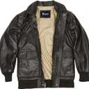 Crafter Men's Classic A2 Aviator WWII Flying Tiger Leather Jacket - Pilot Bomber Leather Jacket With Shirt Collar For Men (Brown, XL)