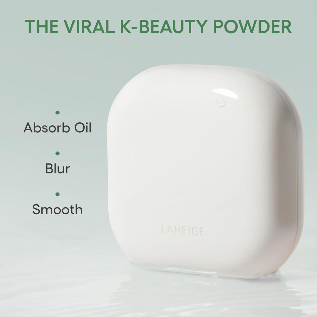 LANEIGE Neo Blurring Powder: Korean Oil-Control Compact with Pore Blurring, Smoothing Finish & Travel-Friendly, No-Spill Packaging