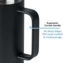 14 / 24oz Insulated Coffee Mug With Handle, Break & Scratch Resistant lid With Detachable Slider, Stainless Steel Vacuum Insulation Tumbler, BPA Free - Thoughtful Gift - Thoughtful Gift - Black