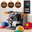 VEVOR 4-in-1 Heat Press Machine for Hats with 6x3inches Curved Teflon-Coated Heat Plate, Easy Temperature Control Non-Slip Base, Four Replaceable Elements 6x3/6.7x2.7/6.7x3.8/8.1x3.5inches