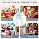 Mini Pocket Printer for iPhone/Android, Portable Mini Thermal Printering with 10 Rolls Non-Sticky Thermal Papers, Blue-Tooth Printers for Journal Memo Notes Photo Study, Blue