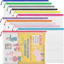 JARLINK A3 (16.5x12.6 in, 12 Pcs) Mesh Zipper Pouch, 12 Colors Extra Large Zipper Bags, Waterproof File Pouches for Office Supplies, Puzzles, Board Game, School, Travel Accessories & Craft Projects