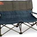 Kelty Low Loveseat Double 2 Person Camping Chair, Two Person Foldable Seat for Festivals, Concerts, Tailgates, Beach Days, Low Seat Height (Navy / Dark Shadow)