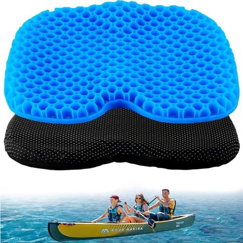 Anti Slip Kayak Seat Cushion,Waterproof Gel Kayak Seat Pad Thicken Kayak Cushion with Black Non-Slip Cover for Sit in Kayak Seat,Kayak Accessories for Fishing Kayak (Blue)