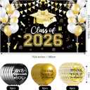 Black and Gold Class of 2026 Banner, Large Congrats Class of 2026 Banner Backdrop, Graduation Party Decorations for Indoor, Outdoor, Congrats Grad Gathering Photo Background