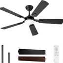 52 Inch Modern Ceiling Fans with Lights and Remote Control