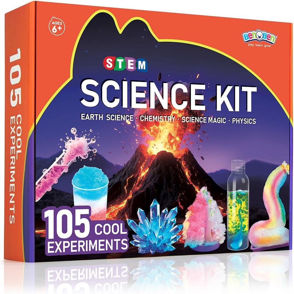 BenBen Science Kits for Kids Age 8-12, Experiments Educational Toy, STEM Toys for 6 7 9 Year Old Boys Girls Birthday Gift, Volcano Science Kit, Chemistry Set for Homeschooling